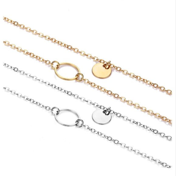 Minimalist "Bad Karma, Good Karma" Circle Necklace - Picture 5 of 8